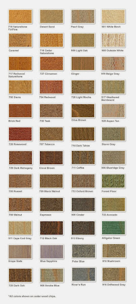 Olympic Semi Transparent Color Chart Deck Stain Colors