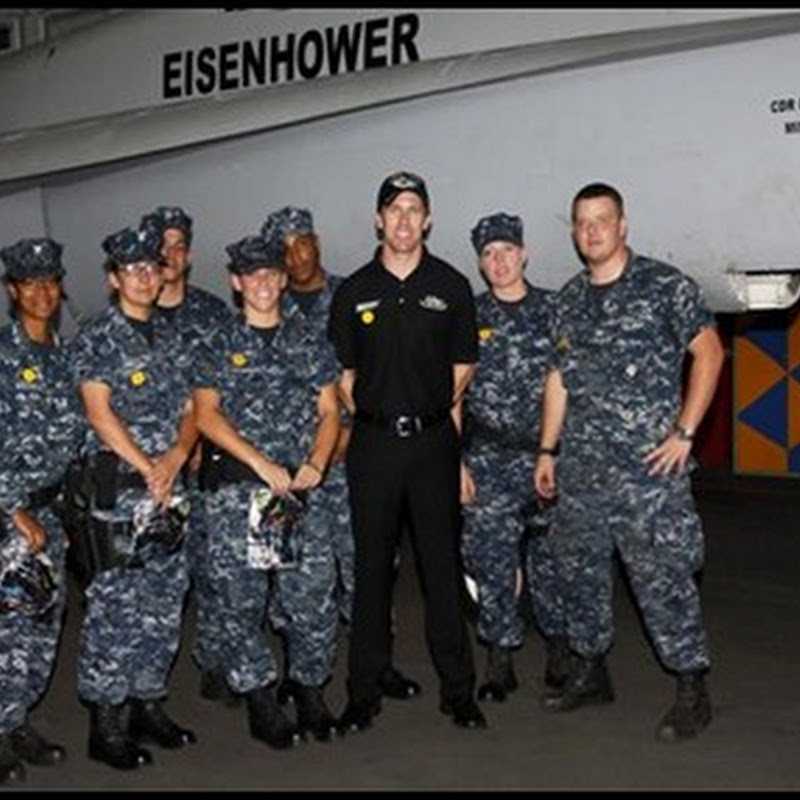 Carl Edwards visits the USS Eisenhower