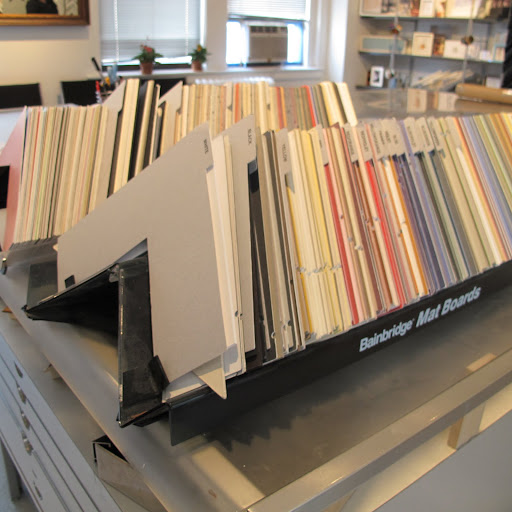 The many different options of mat boards.