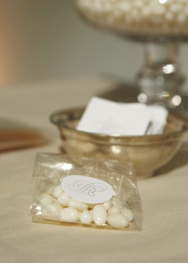 A little jelly-bean favor bag for guests to take home. A little jelly-bean favor bag for guests to take home.