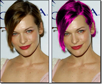 Milla Jovovich capelli colorati con GIMP Milla Jovovich capelli colorati con GIMP