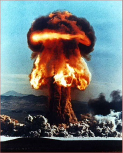 c0 A nuclear explosion.