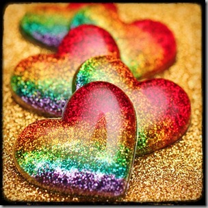 Rainbow hearts