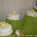 Nº134: Terminación fondant extendido marfil, flores azucar.