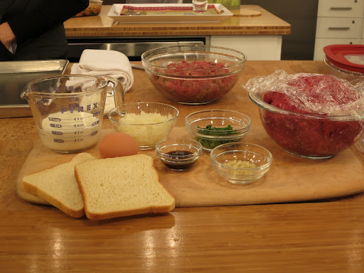 The mise en place (prep ingredients) for the steaks