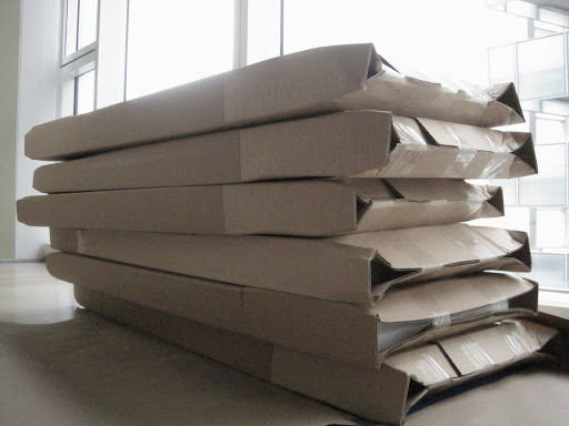 The Albers prints arrive all packed up and I must admit I had a moment of panic.