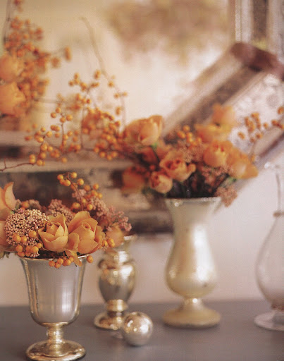 Martha's mercury-glass vases hold Martha's mercury-glass vases hold