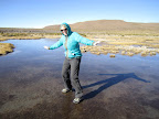 Nearby was a pond totally frozen over with ice thick enough to stand on!