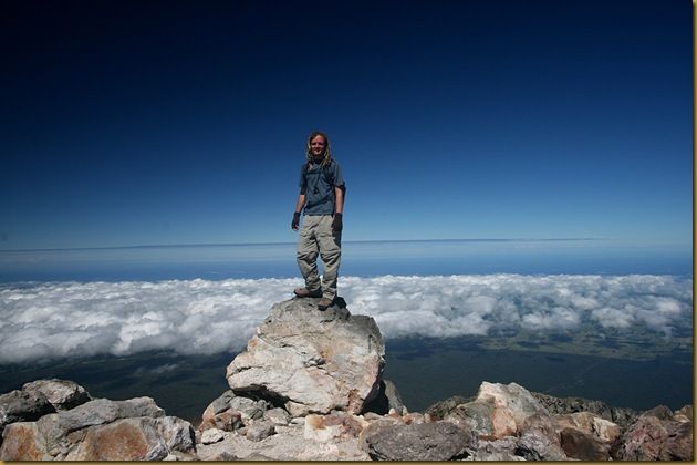 Laurence on the summit of Taranaki