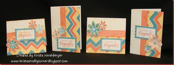 Dotty for You_4 congrats cards with lagoon, sunset and creme brulee Dotty for You_4 congrats cards with lagoon, sunset and creme brulee