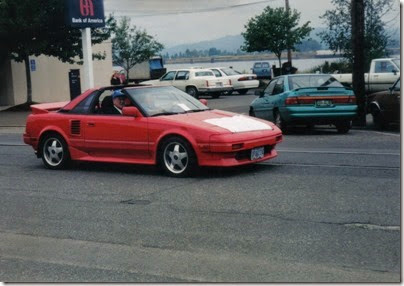06 1988-1989 Toyota MR2 leading the Freemasons in the Rainier Days in the Park Parade on July 11, 1998