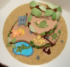 Baby jungle animal shower cake