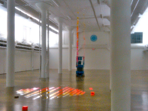 We laid the pattern out on the floor before assembling the strands. We laid the pattern out on the floor before assembling the strands.