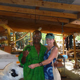 Angie and Local Artist At Trellis Bay