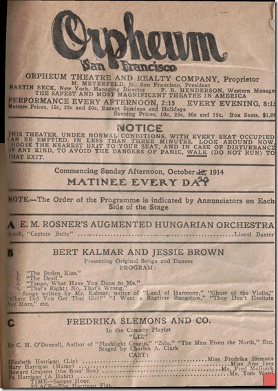 Orpheum Program