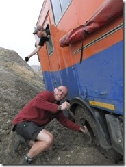 Andy Helpping getting the Truck out at the Mud Volcano (1)