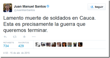 Twitt Santos - Cauca