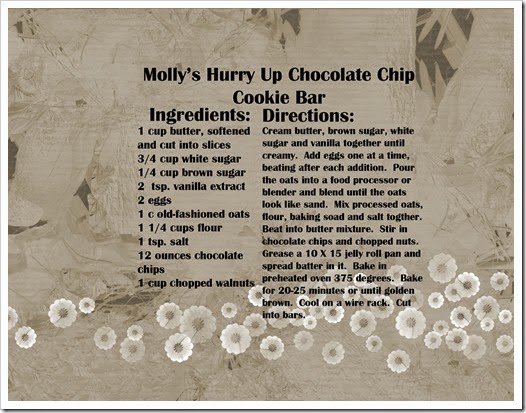 Molly's Hurry Up Chocolate Chip Cookie Bar