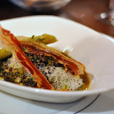 Saumon, lentilles.