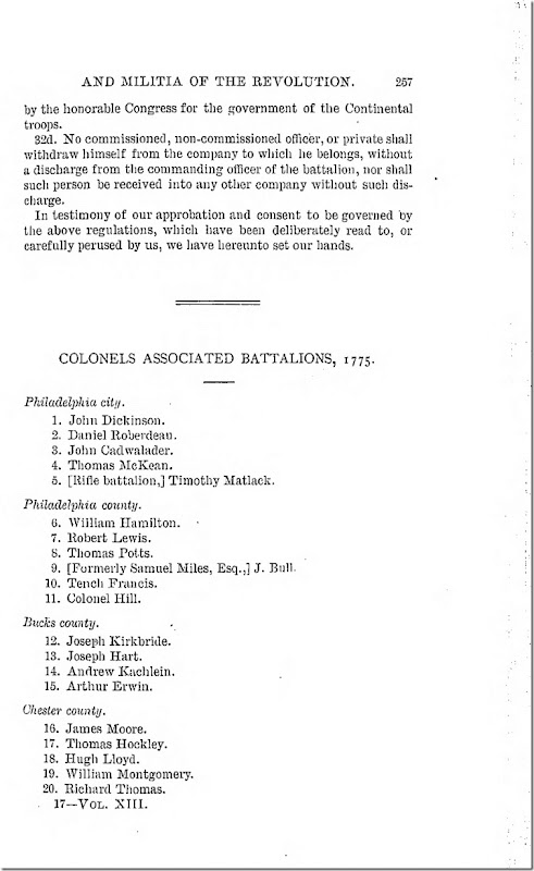 Pennsylvania Archives Series 2 Volume 13 Documents Relating to the Associations and Militia in General Page 257