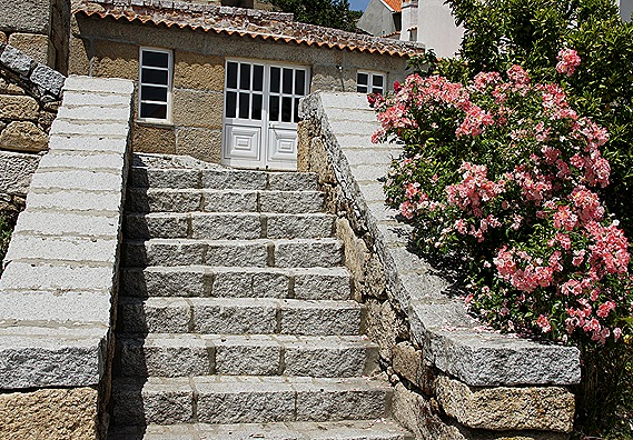 Marialva - Glória Ishizaka -  Largo do Negrilho - rosa ao lado da escadaria
