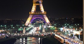 Flowers and more Eiffel Tower Under Christmas Lights