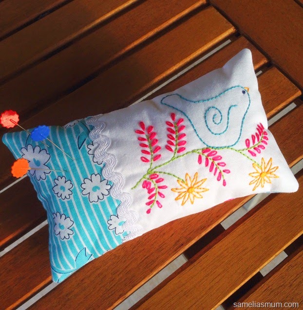 Bird Embroidery Pincushion Bird Embroidery Pincushion