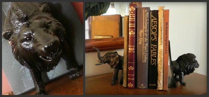 sytyc dollar store faux bronze animal head bookends