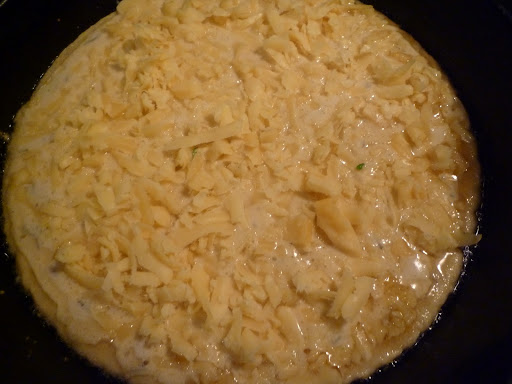 Cheese scattered on top