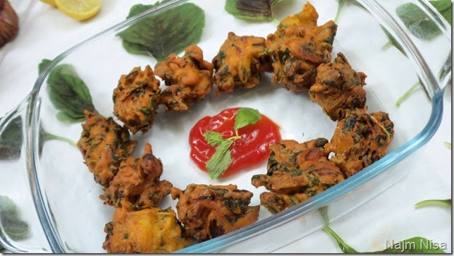 spinach pakodas spinach pakodas
