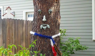 Yard art discovery on one of our walks yard art