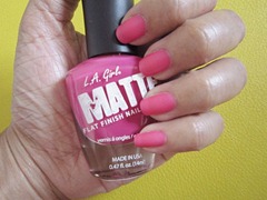 LA Girl matte nail polish in matte pink and swatch, bitsandtreats
