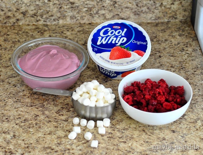 Raspberry Cool Whip Yogurt Salad // www.maybematilda.com