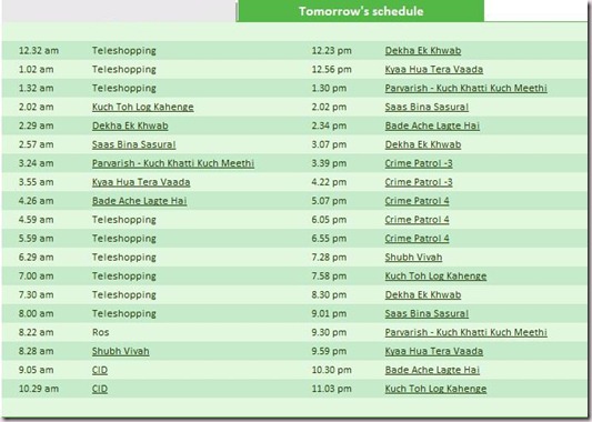 Sony TV Schedule Tomorrow Sony TV Schedule Tomorrow