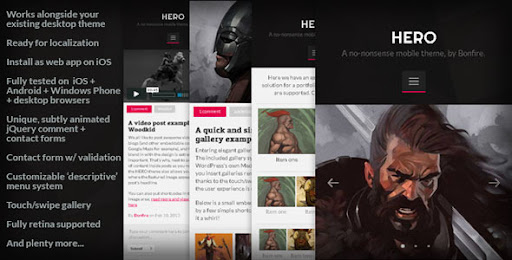 HERO - A no-nonsense mobile theme, by Bonfire. - ThemeForest Item for Sale