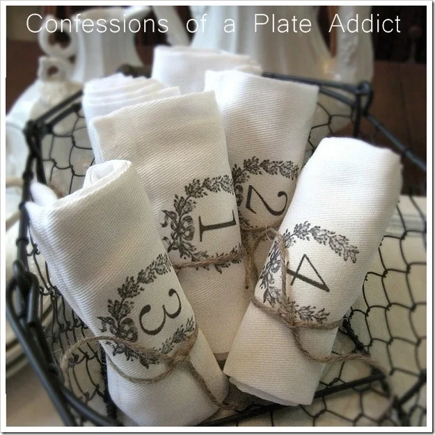 CONFESSIONS OF A PLATE ADDICT French Farmhouse Numbered Napkins