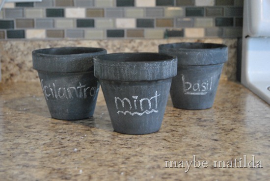 DIY Chalkboard Herb Pots 
