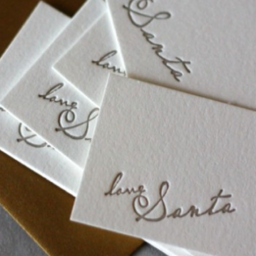 For all the presents under the tree! Love, Santa Gift Tags, $8 for set a of ten, Ding Bat Press, shop.dingbatpress.com.