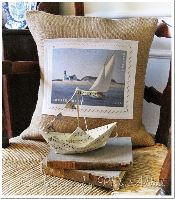 CONFESSIONS OF A PLATE ADDICT Sailboat Pillow