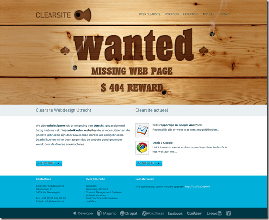 404 Error Page Design - clearsite