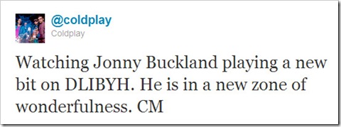 Twitter - @coldplay- Watching Jonny Buckland pl ... 