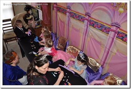 Girls making crowns