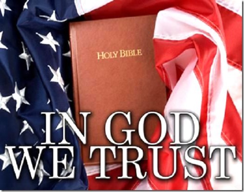 In God we Trust- Flag & Bible