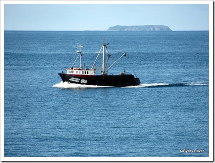 Bluff Oyster boat Southern Enterprise returning with a days dredgings.