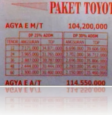 harga kredit toyota agya - brosur harga toyota