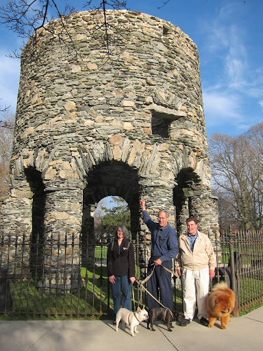 Here we are touring the Newport Tower Museum newporttowermusem.com with Jim Egan and Aileen and David Day.