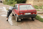 Lada's rear window heating for warm hands when pushing...