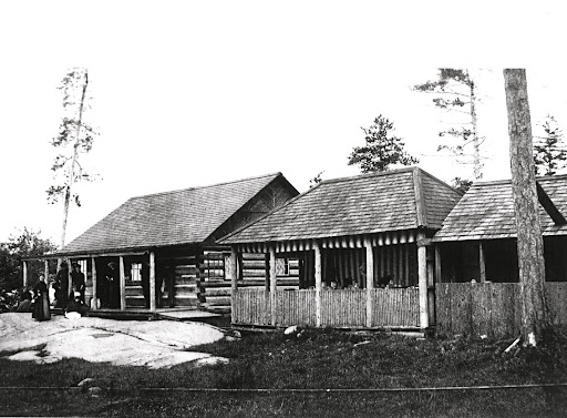 The front porches of this camp would be perfect to unwind from the stresses of the city. Camp Bluff Point, in 1885. ( The front porches of this camp would be perfect to unwind from the stresses of the city. Camp Bluff Point, in 1885. (