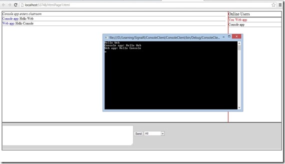 SignalR console