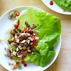 Bison and Water Chestnut Lettuce Cups